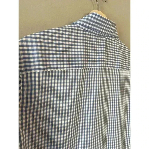 NWT DANIEL HECHTER PARIS Size S Men's Shirt Blue & White Checks Plaid Gingham - Picture 8 of 9
